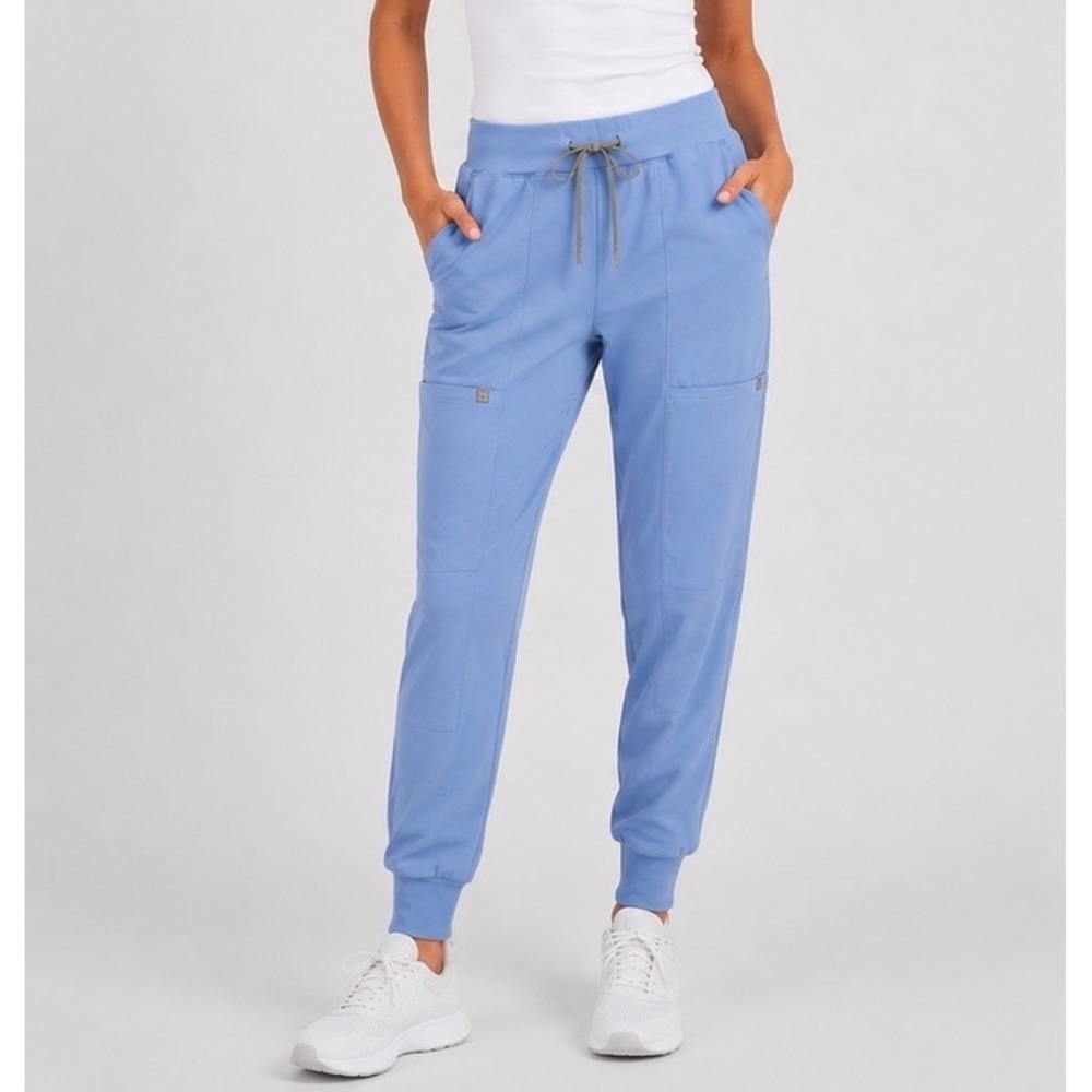 Fabletics Women Blue Scrub Joggers with Pockets and Drawstring Size S